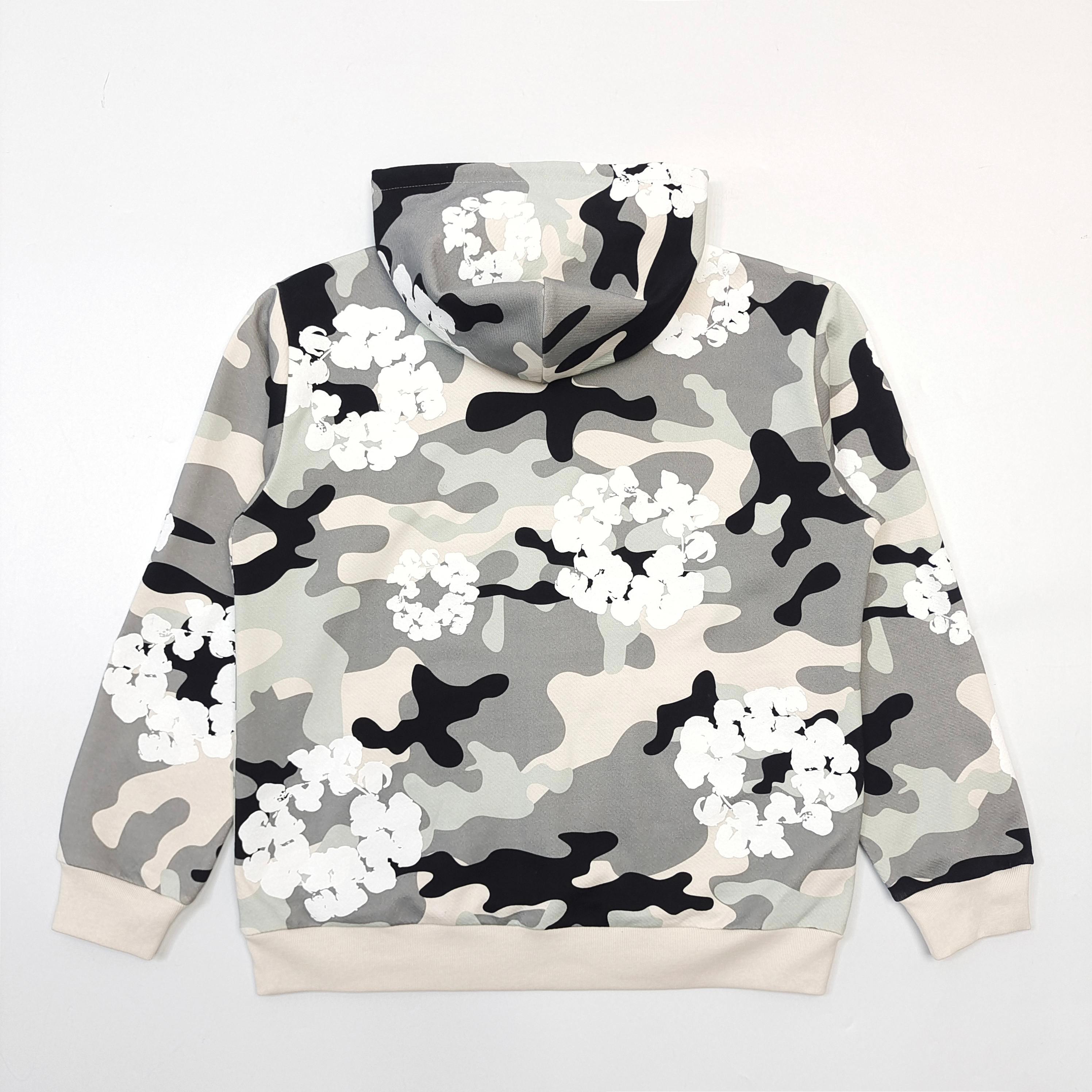 DENIM TEARS / COTTON WREATH ZIP UP HOODIE / WHITE CAMO
