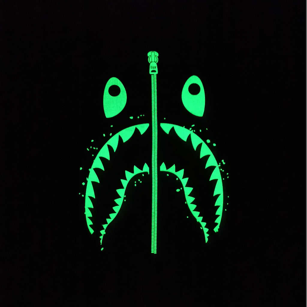 BAPE GLOW IN THE DARK  “SHARK HEAD” TEE (ONLINE EXCLUSIVE)