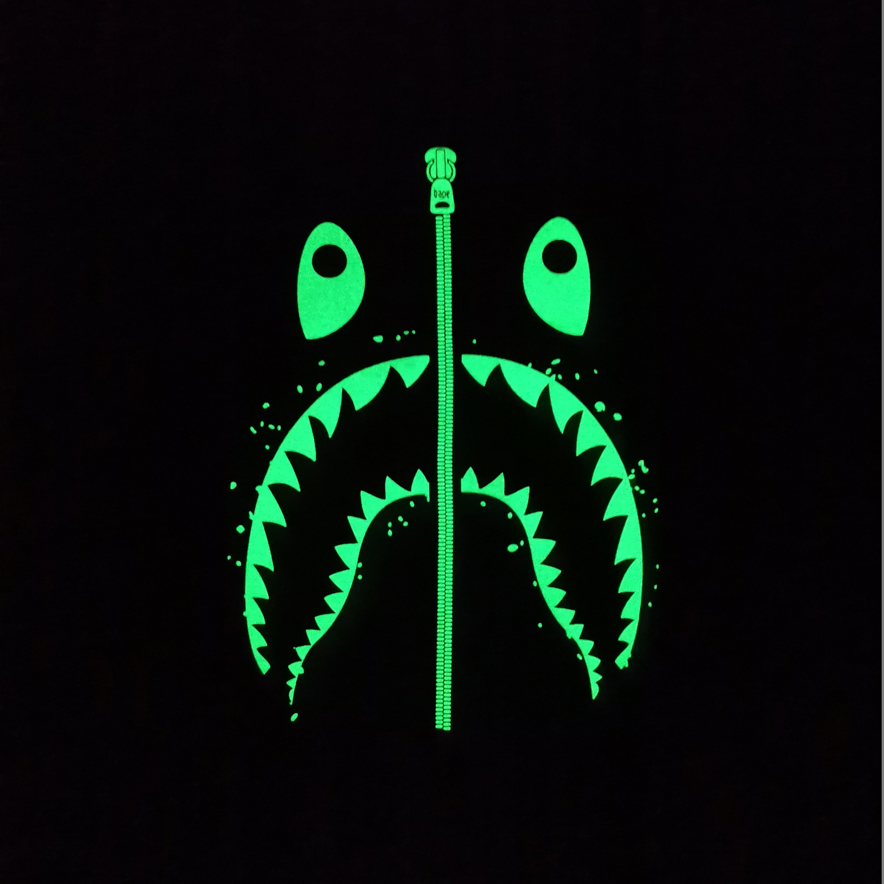 BAPE GLOW IN THE DARK  “SHARK HEAD” TEE (ONLINE EXCLUSIVE)