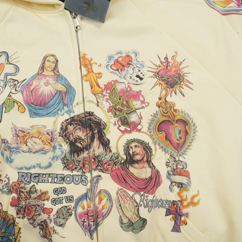 WE ARE RIGHTEOUS ZIP UP / CREAM