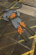 SYNA SLICE TRACKSUIT -GREY/ KHAKI GREEN/ ORANGE